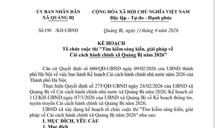 Quảng Bị phát động cuộc thi “tìm kiếm sáng kiến, giải pháp cải cách hành chính năm 2026