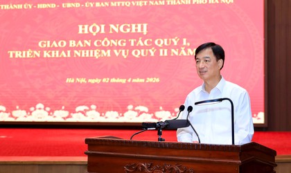 Hà Nội đánh giá kết quả công tác quý I, triển khai nhiệm vụ trọng tâm quý II năm 2026