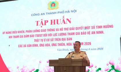 TẬP HUẤN KỸ NĂNG ĐIỀU TIẾT GIAO THÔNG CHO LỰC LƯỢNG AN NINH CƠ SỞ.