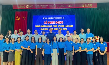 Phường Hồng Hà tổ chức lễ phát động tháng hành động về an toàn, vệ sinh lao động và tháng công nhân năm 2026