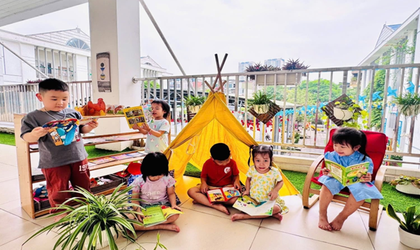HƯỞNG ỨNG NGÀY HỘI SÁCH- TRƯỜNG MẦM NON HOA MAI LAN TỎA VĂN HÓA ĐỌC TỚI TRẺ THƠ