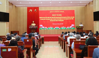 Đảng ủy phường Yên Sở tổ chức hội nghị tuyên truyền, vận động thực hiện Nghị quyết Đại hội đại biểu toàn quốc lần thứ XIV của Đảng và quán triệt, tuyên truyền, tổ chức thực hiện Nghị quyết 02-NQ/TW