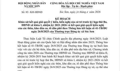 KẾ HOẠCH KHẢO SÁT KẾT QUẢ GIẢI QUYẾT Ý KIẾN, KIẾN NGHỊ CỦA CỬ TRI TRƯỚC KỲ HỌP THỨ BA, HĐND XÃ KHÓA 1, NHIỆM KỲ 2021-2026 VÀ KẾT QUẢ GIẢI QUYẾT KIẾN NGHỊ  CỦA CÁC THÔN, KHU, TỔ DÂN PHỐ