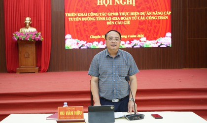 UBND xã tổ chức hội nghị triển khai công tác giải phóng mặt bằng đường tỉnh lộ 428A đoạn từ Cầu Cống Thần đến Cầu Giẽ