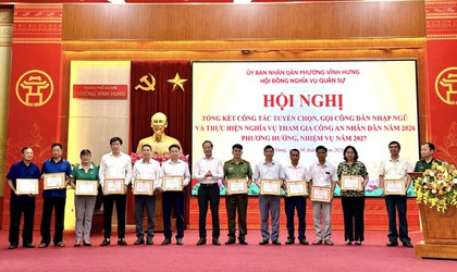 HỘI ĐỒNG NGHĨA VỤ QUÂN SỰ PHƯỜNG VĨNH HƯNG TỔNG KẾT CÔNG TÁC TUYỂN CHỌN, GỌI CÔNG DÂN NHẬP NGŨ VÀ NGHĨA VỤ THAM GIA CÔNG AN NHÂN DÂN NĂM 2026