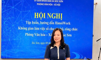PHÒNG VĂN HÓA – XÃ HỘI XÃ SÓC SƠN TỔ CHỨC TẬP HUẤN TRIỂN KHAI PHẦN MỀM HANOIWORK PHỤC VỤ CHUYỂN ĐỔI SỐ TRONG HOẠT ĐỘNG ĐIỀU HÀNH