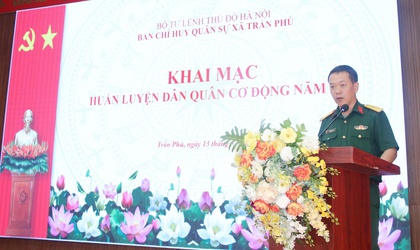 Ban Chỉ huy Quân sự xã Trần Phú tổ chức khai mạc huấn luyện lực lượng Dân quân cơ động năm 2026