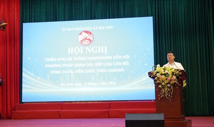 XÃ SÓC SƠN ĐẨY MẠNH TRIỂN KHAI HỆ THỐNG HANOIWORK GẮN VỚI PHƯƠNG PHÁP ĐÁNH GIÁ OKR/KPI