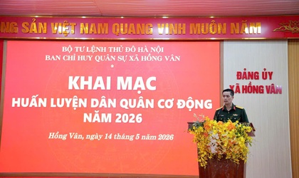 Xã Hồng Vân khai mạc huấn luyện dân quân cơ động năm 2026