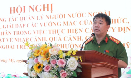 Công an phường Chương Mỹ tổ chức Hội nghị tập huấn công tác quản lý người nước ngoài và tuyên truyền, giải đáp vướng mắc trong thực hiện quy định pháp luật về xuất nhập cảnh