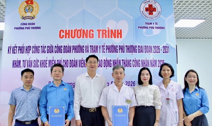 Phường Phú Thượng tổ chức ký kết phối hợp chăm sóc sức khỏe và khám miễn phí cho đoàn viên, người lao động nhân Tháng Công nhân năm 2026