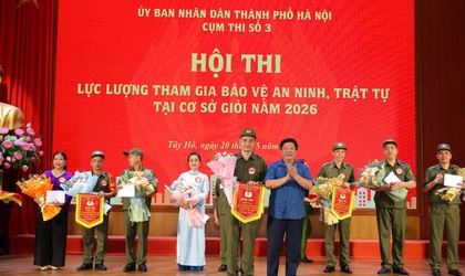 Phường Nghĩa Đô đạt Giải Nhì Hội thi lực lượng tham gia bảo vệ an ninh, trật tự giỏi năm 2026