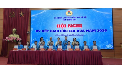 Cụm thi đua số 5 các Công đoàn xã, phường tổ chức Lễ ký Giao ước thi đua năm 2026
