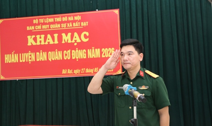 Xã Bất Bạt Khai mạc huấn luyện lực lượng Dân quân cơ động năm 2026