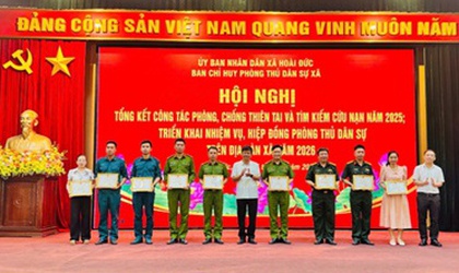 Hoài Đức 15 tập thể và 63 cá nhân có thành tích trong công tác phòng chống thiên tai và tìm kiếm cứu nạn năm 2025