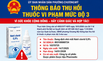 Phường Chương Mỹ thông báo thu hồi thuốc vi phạm mức độ 3