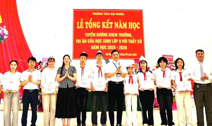 Trường THCS Đại Nghĩa tổ chức Lễ tổng kết năm học 2025 - 2026 và tri ân cho học sinh khối 9