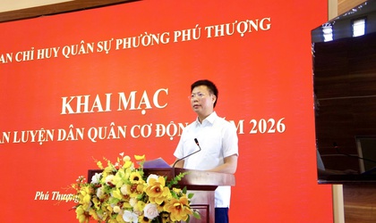 Phường Phú Thượng khai mạc huấn luyện Dân quân cơ động năm 2026