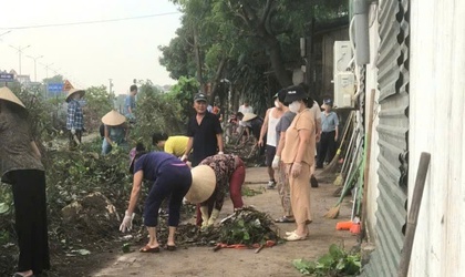 Phụ nữ thôn 1 Vĩnh Quỳnh tích cực tham gia vệ sinh môi trường, chỉnh trang cảnh quan