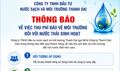 Thông báo về việc thu phí bảo vệ môi trường đối với nước thải sinh hoạt