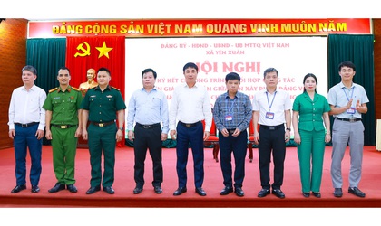 Ban Xây dựng Đảng xã Yên Xuân phối hợp với UBND xã, Công an xã và Ban Chỉ huy Quân sự xã tổ chức Hội nghị ký kết chương trình phối hợp thực hiện công tác 
