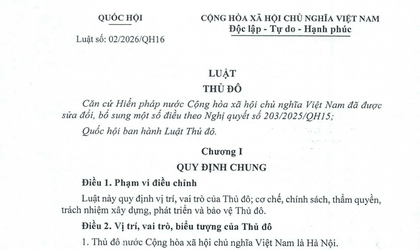 Luật Thủ đô số 02/2026/QH16 