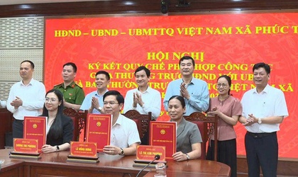 PHÚC THỌ: KÝ KẾT QUY CHẾ PHỐI HỢP CÔNG TÁC GIỮA HĐND – UBND – ỦY BAN MTTQ VIỆT NAM XÃ NHIỆM KỲ 2026–2031