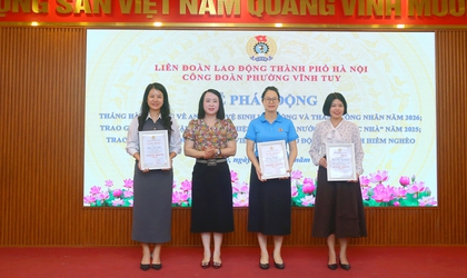 Công đoàn phường Vĩnh Tuy quan tâm chăm lo tới người lao động mắc bệnh hiểm nghèo nhân dịp Tháng Công nhân năm 2026 .