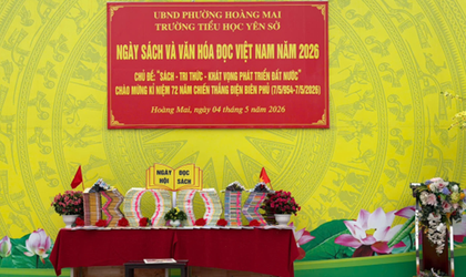 Trường Tiểu học Yên Sở tổ chức Ngày sách và văn hóa đọc Việt Nam năm 2026 chào mừng kỉ niệm 72 năm chiến thắng Điện Biên Phủ (7/5/1954 - 7/5/2026)
