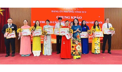 CHUNG KHẢO HỘI THI BÁO CÁO VIÊN, TUYÊN TRUYỀN VIÊN GIỎI PHƯỜNG VĨNH TUY NĂM 2026