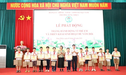 Phường Tùng Thiện phát động Tháng hành động vì trẻ em và khai mạc sinh hoạt hè năm 2026