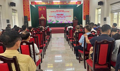 Hội đồng Giáo dục Quốc phòng và An ninh xã Hoài Đức khai mạc lớp cập nhật, bồi dưỡng kiến thức quốc phòng và an ninh cho đối tượng 4