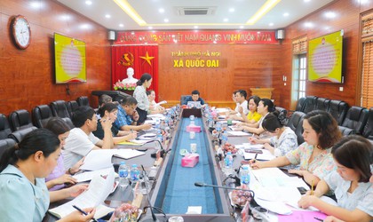 Đoàn khảo sát UB MTTQ Việt Nam Thành phố Hà Nội làm việc với UB MTTQ các xã về công tác vận động, quản lý và sử dụng các loại quỹ do UB MTTQ Thành phố triển khai năm 2026