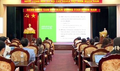 UBND xã Hoài Đức tổ chức hội nghị đào tạo, hướng dẫn sử dụng hệ thống quản trị thực thi nhiệm vụ và đánh giá cán bộ gắn với đo lường hiệu suất công việc (OKR/KPI) trên HanoiWork