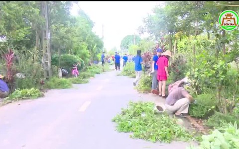 Phường Sơn Tây ra quân tổng vệ sinh môi trường