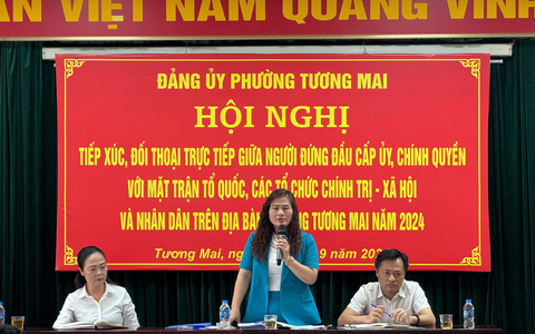 Phường Tương Mai tổ chức Hội nghị tiếp xúc đối thoại trực tiếp giữa người đứng đầu cấp ủy, chính quyền với MTTQ, các tổ chức CT-XH và nhân dân trên địa bàn phường năm 2024