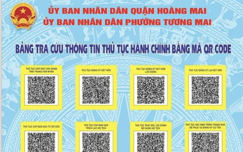 Thủ tục hành chính niêm yết công khai và thực hiện tại UBND phường Tương Mai
