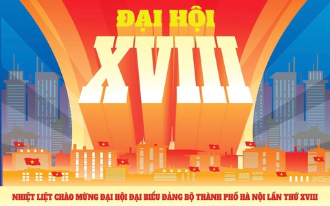 NHIỆT LIỆT CHÀO MỪNG ĐẠI HỘI ĐẠI BIỂU ĐẢNG BỘ THÀNH PHỐ HÀ NỘI LẦN THỨ XVIII, NHIỆM KỲ 2025 - 2030