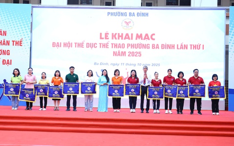 PHƯỜNG BA ĐÌNH: TỔ CHỨC THÀNH CÔNG KHAI MẠC ĐẠI HỘI THỂ DỤC THỂ THAO LẦN THỨ I NĂM 2025