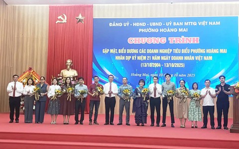 Phường Hoàng Mai tổ chức gặp mặt, biểu dương doanh nghiệp tiêu biểu