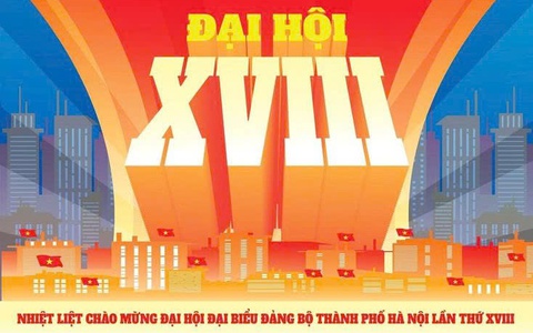 Chào mừng Đại hội đại biểu Đảng bộ thành phố Hà Nội lần thứ XVIII, tiến tới Đại hội đại biểu toàn quốc lần thứ XIV của Đảng
