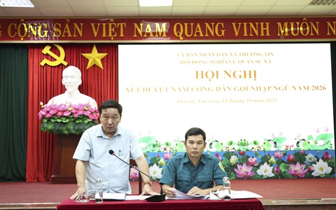 Xã Thường Tín xét duyệt nam công dân trong độ tuổi gọi nhập ngũ năm 2026.