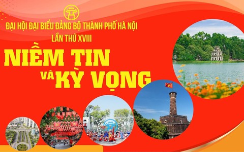 CHÀO MỪNG ĐẠI HỘI ĐẢNG BỘ TP HÀ NỘI LẦN THỨ VXVIII: TIÊN PHONG VƯƠN MÌNH CÙNG DÂN TỘC, XÂY DỰNG THỦ ĐÔ VĂN MINH, HIỆN ĐẠI, NHÂN DÂN HẠNH PHÚC