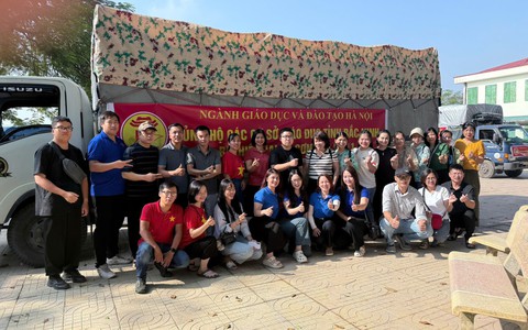 Trường Tiểu học Đại Kim kịp thời vận chuyển hiện vật ủng hộ đồng bào vùng lũ tại xã Hoàng Vân, Bắc Ninh