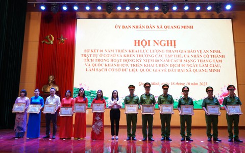 Xã Quang Minh sơ kết 01 năm triển khai lực lượng bảo vệ an ninh, trật tự ở cơ sở