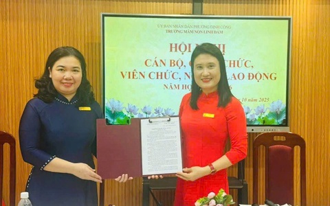 TRƯỜNG MẦM NON LINH ĐÀM TỔ CHỨC HỘI NGHỊ CÁN BỘ, CÔNG CHỨC, VIÊN CHỨC, NGƯỜI LAO ĐỘNG NĂM HỌC 2025-2026