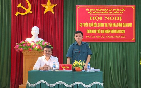 Xã Phúc Lộc: Sơ tuyển chính trị, đạo đức, văn hoá, công dân nam trong độ tuổi sẵn sàng nhập ngũ năm 2026 trên địa bàn