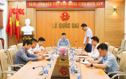 UBND xã Quốc Oai tổ chức Hội nghị đánh giá tiến độ thực hiện các dự án thuộc lĩnh vực Văn hóa - Xã hội trên địa bàn
