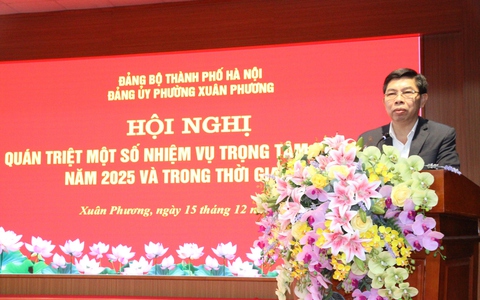 Đảng ủy phường Xuân Phương tổ chức hội nghị quán triệt một số nhiệm vụ trọng tâm cấp bách năm 2025 và trong thời gian tiếp theo