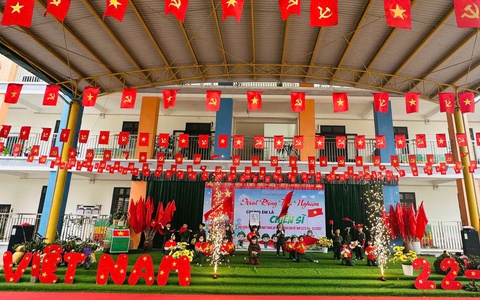 Hoạt động trải nghiệm chào mừng ngày 22/12 - Ngày thành lập Quân đội Nhân dân Việt Nam của trường Mầm non Đồng Thái, xã Vật Lại